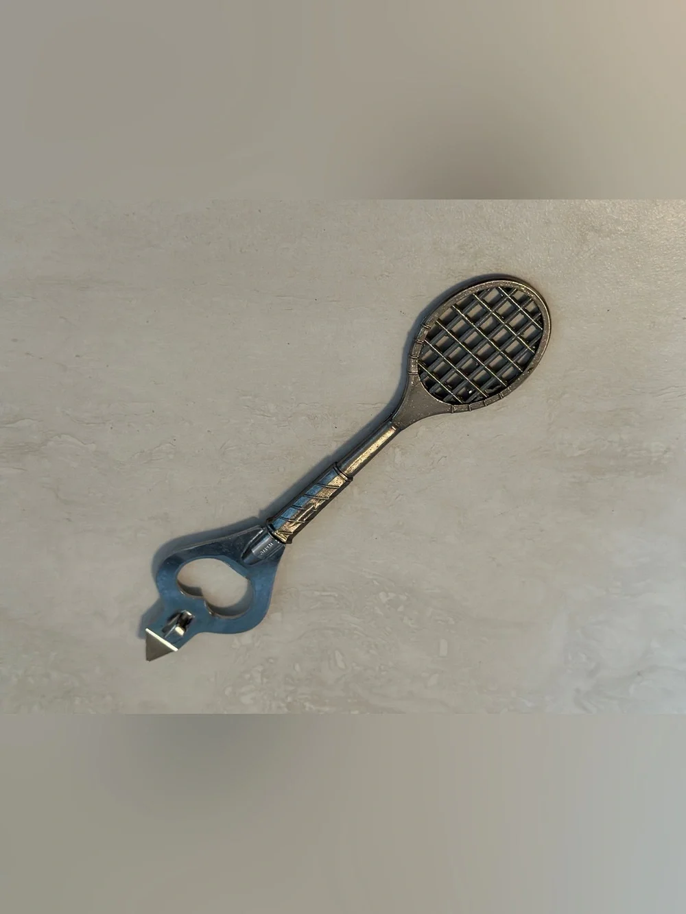 Vintage Tennis Racquet Bottle Opener Barware Beer Retro